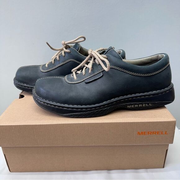 Merrell World Summit leather black tan oxfords loafers men's 10 - Picture 1 of 8